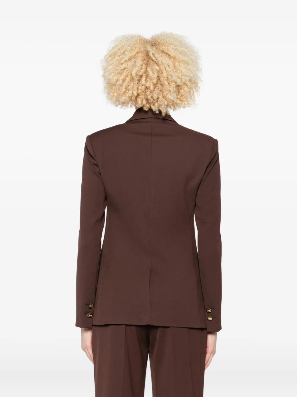 Elisabetta Franchi Single-button Pocket Jacket In Brown