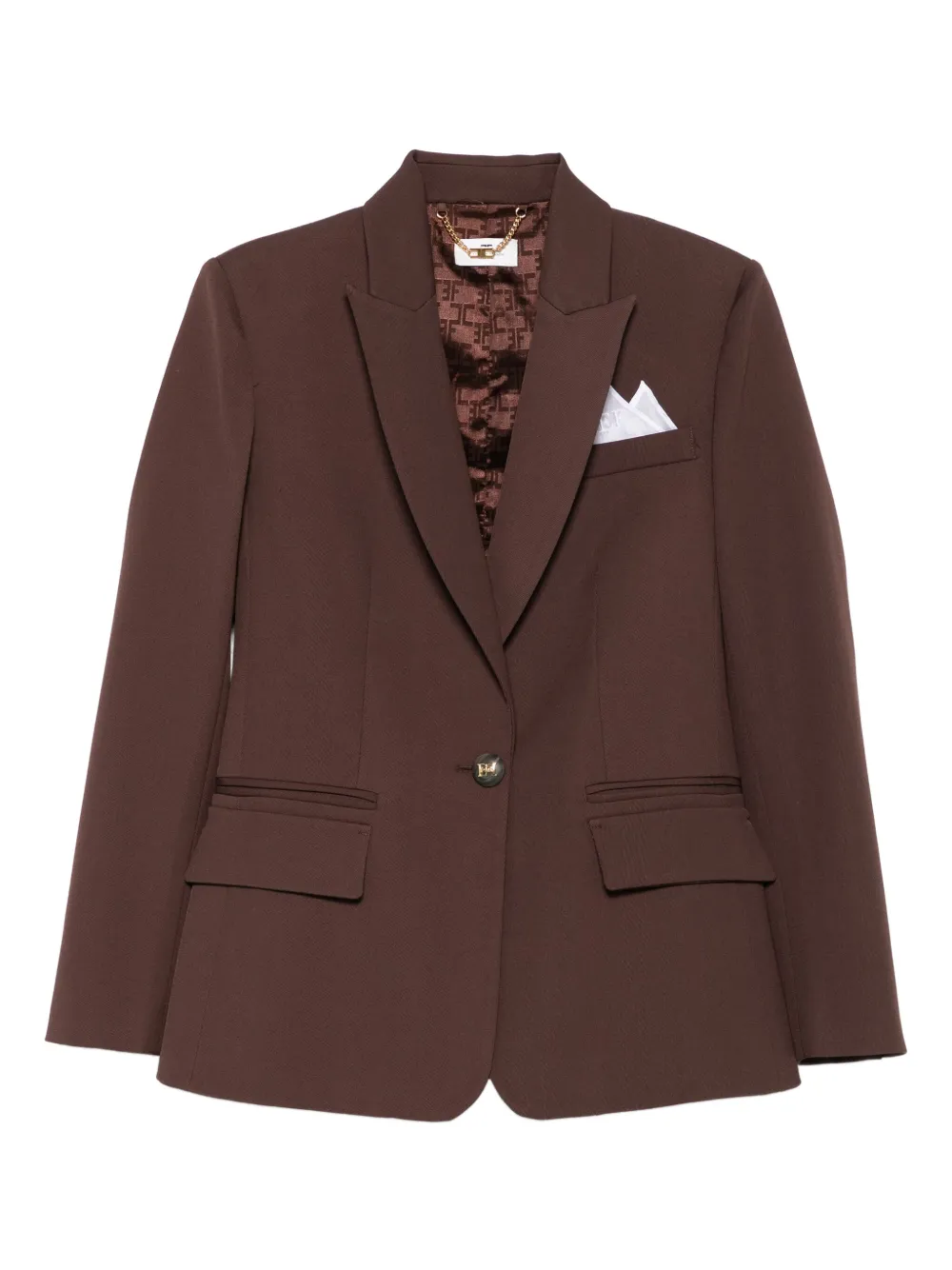 Elisabetta Franchi single-button pocket jacket | Brown | Image 1