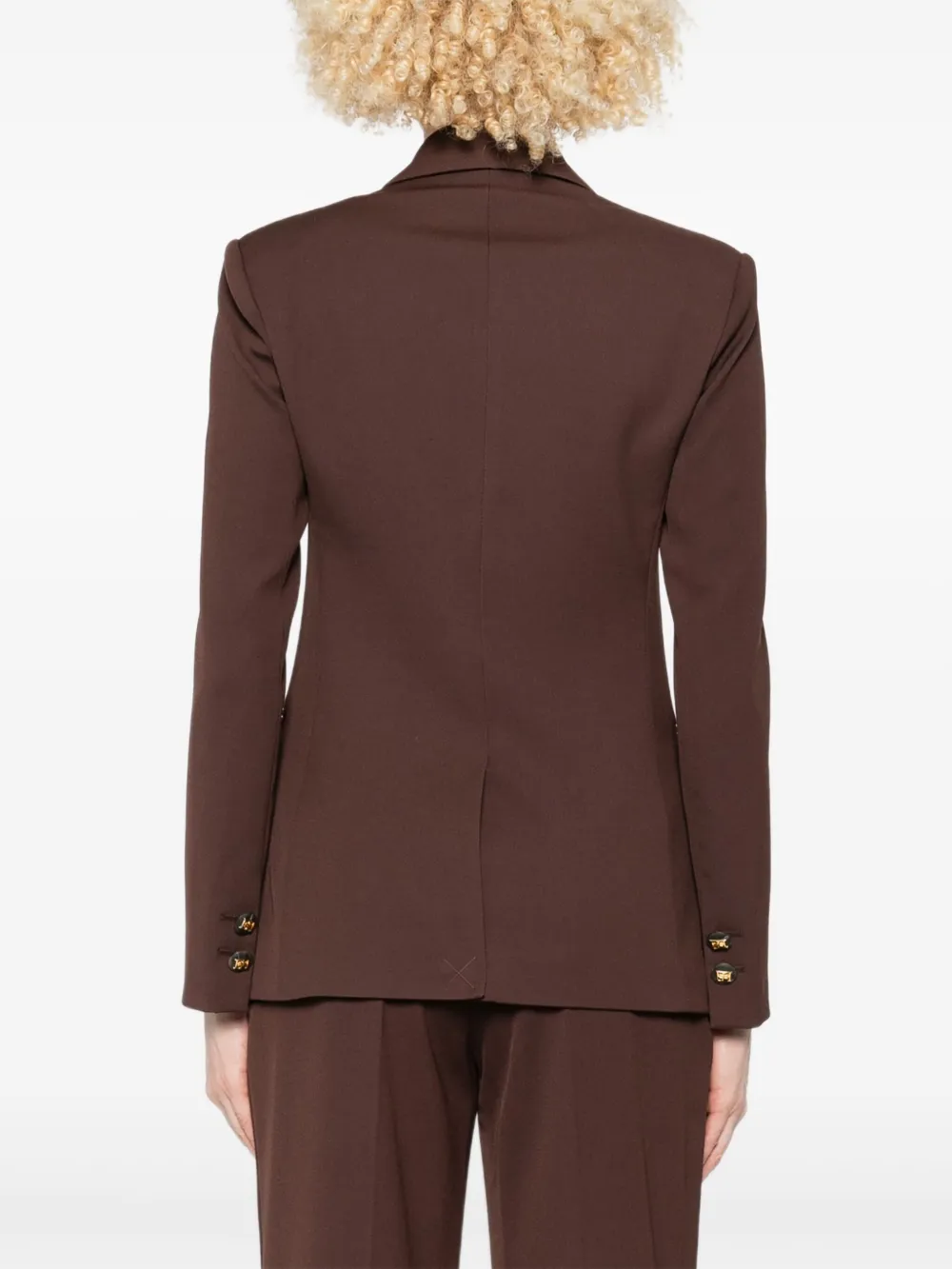 Elisabetta Franchi Jack met enkele knoop en zak Bruin