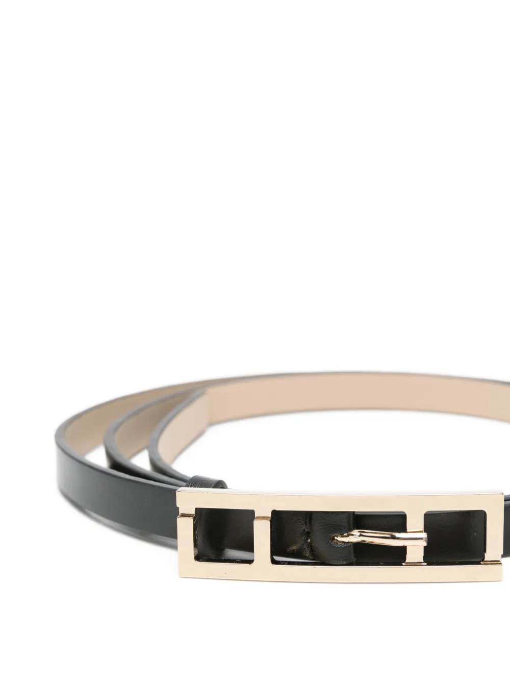 Fabiana Filippi Rectangle-buckle Leather Belt In Black