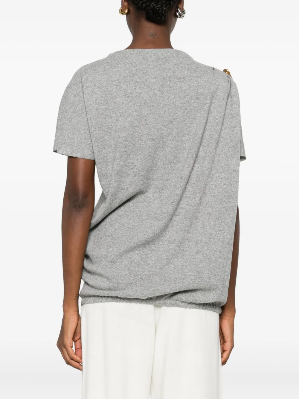 Fabiana Filippi Gedrapeerde top verfraaid met speld Grijs