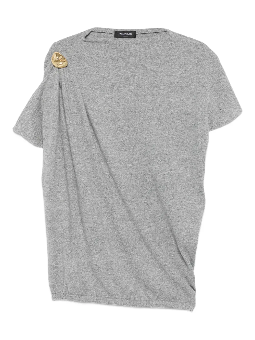 Fabiana Filippi draped pin-embellished knit top | Grey | Image 1