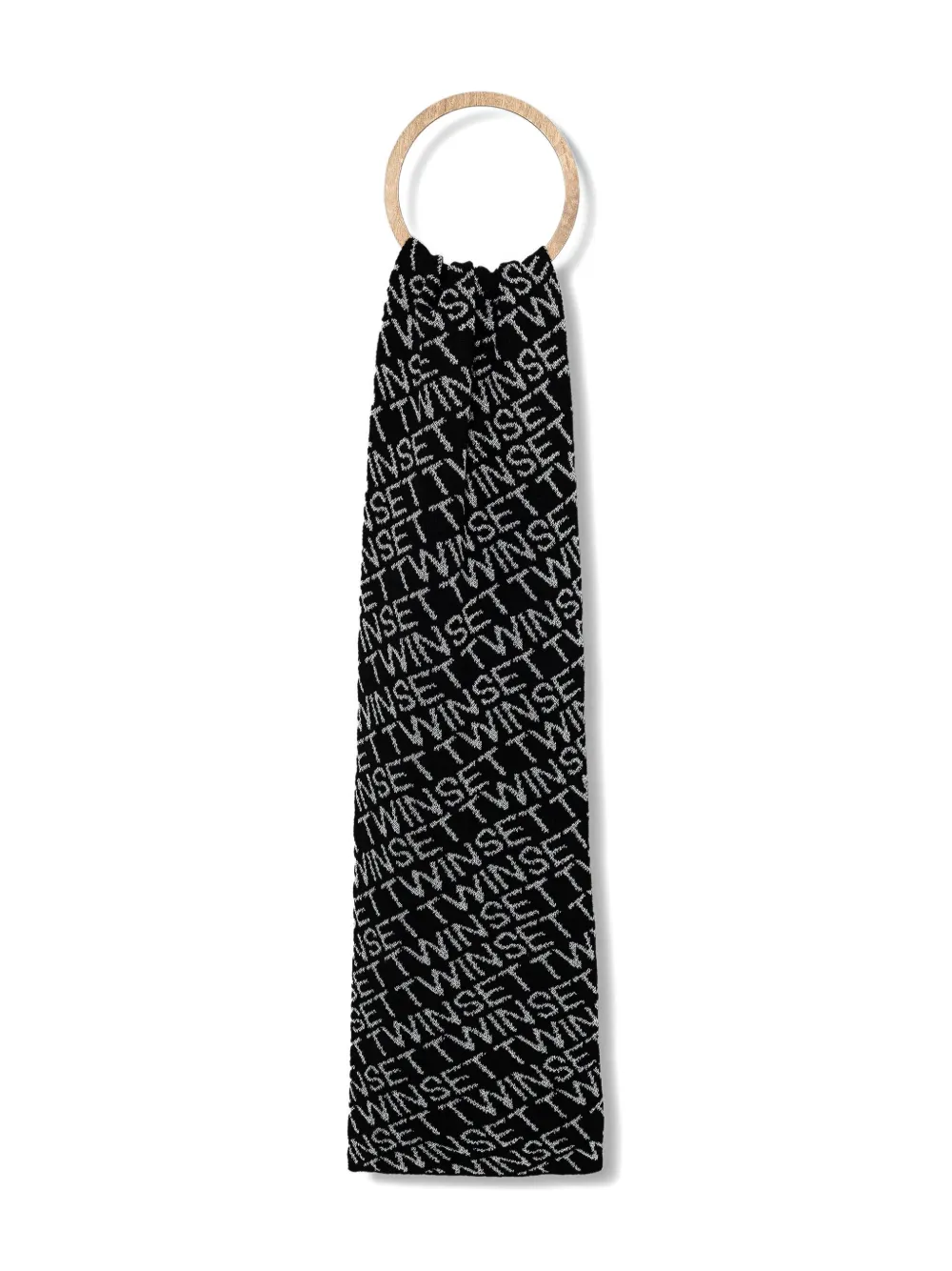 Twinset Logo-print Scarf In Black