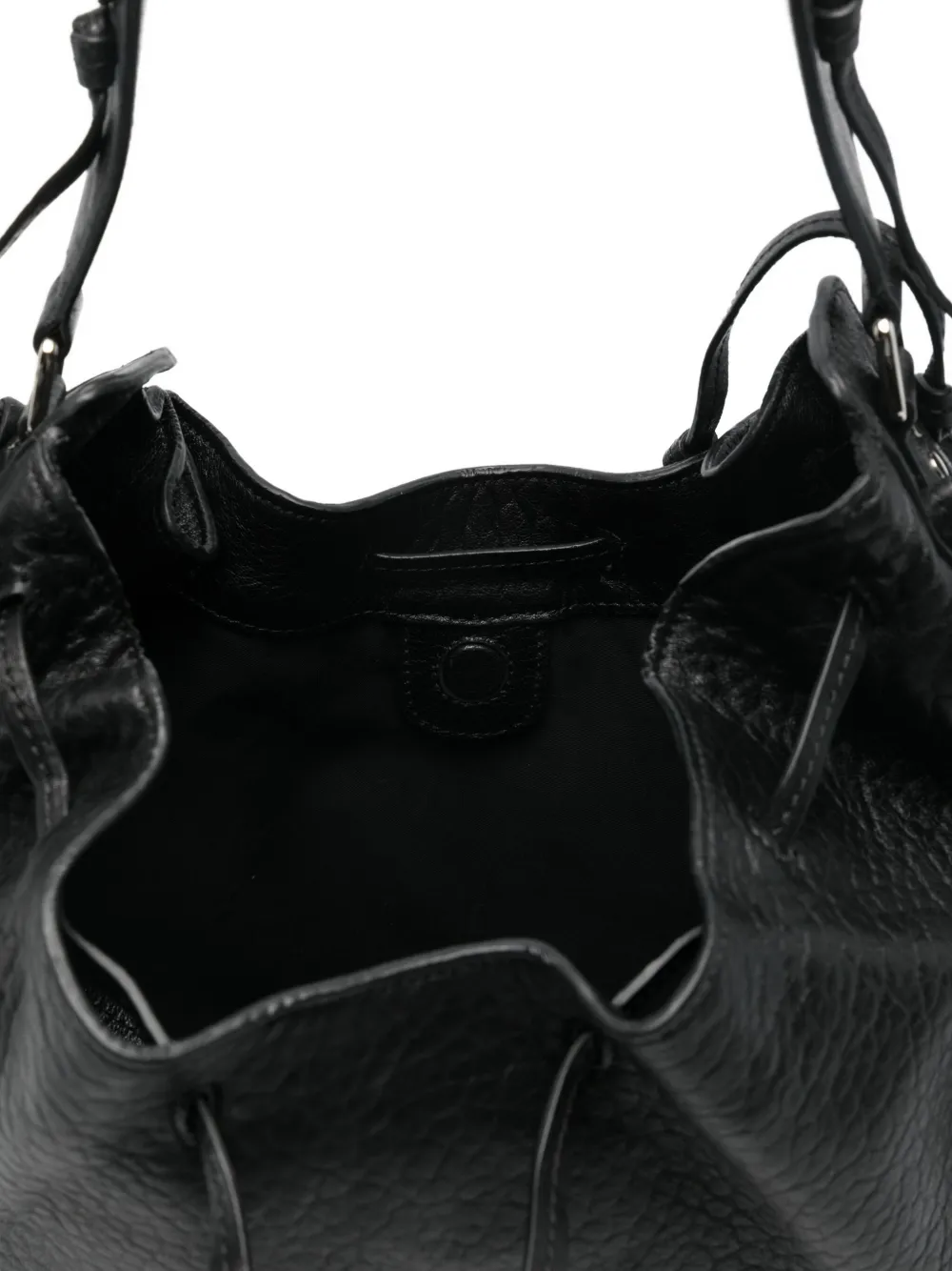 Isabel Marant Bolton Drawstring Leather Shoulder Bag In Black