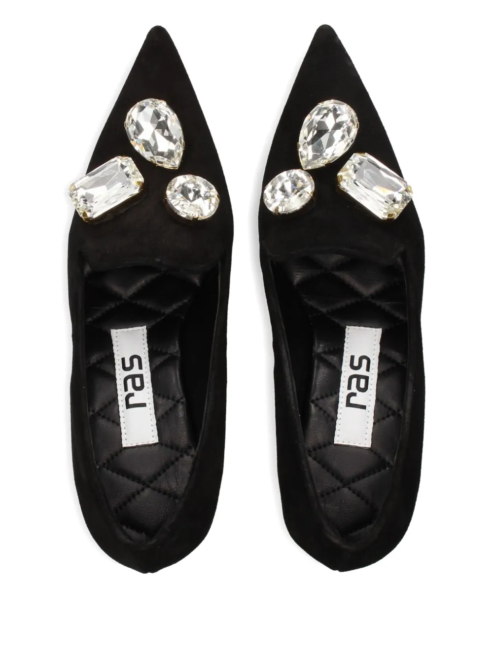 Ras 50mm Crystal-embellished Pointed Pumps In Black