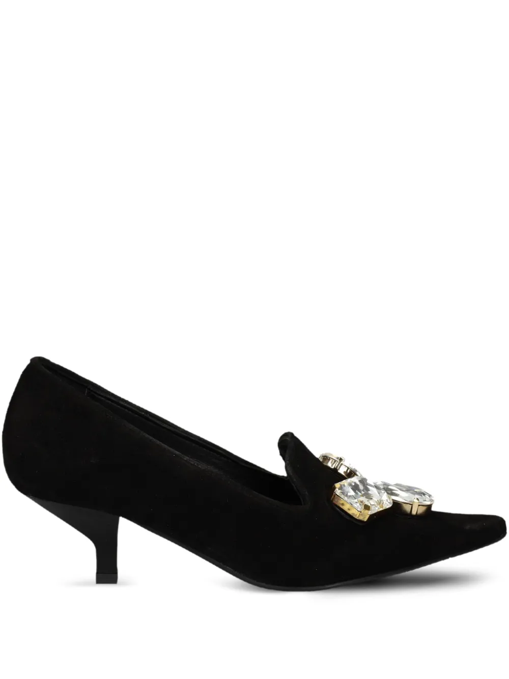 Ras 50mm crystal-embellished pointed pumps | Black | Image 1