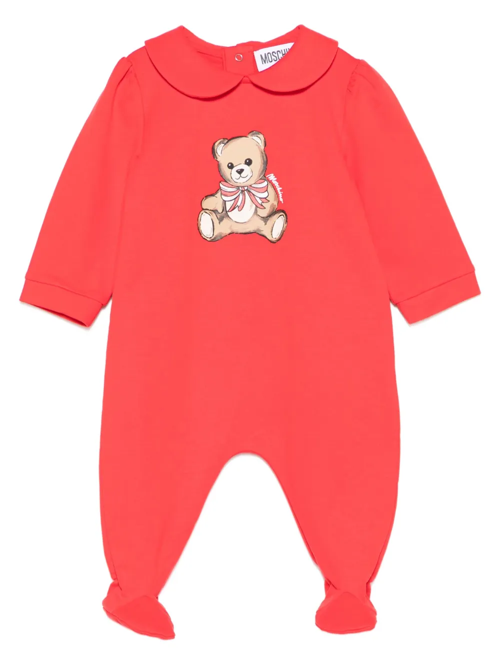 Moschino Kids teddy-print romper - Rosso
