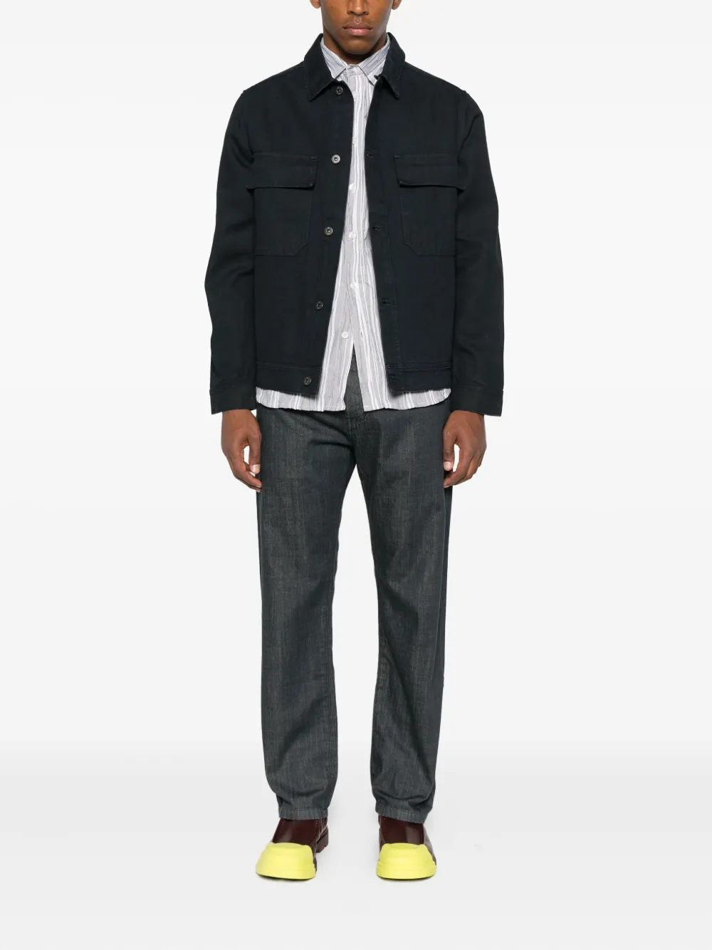 Trc Flap-pocket Overshirt In Blue