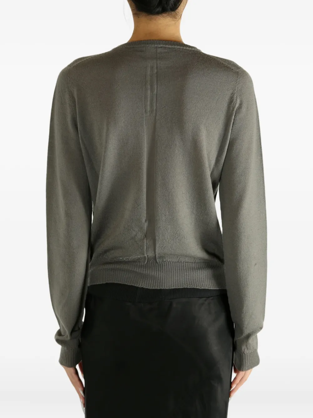 Rick Owens Textured Crew-neck Sweater In Gray