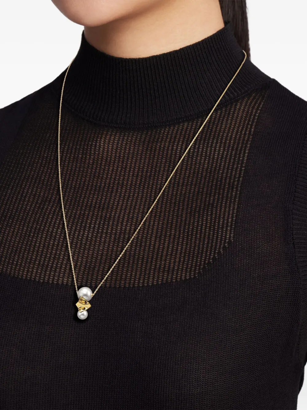 TASAKI 18K yellow gold M/G Tasaki Square Leaf pearl pendant | Women | Image 2