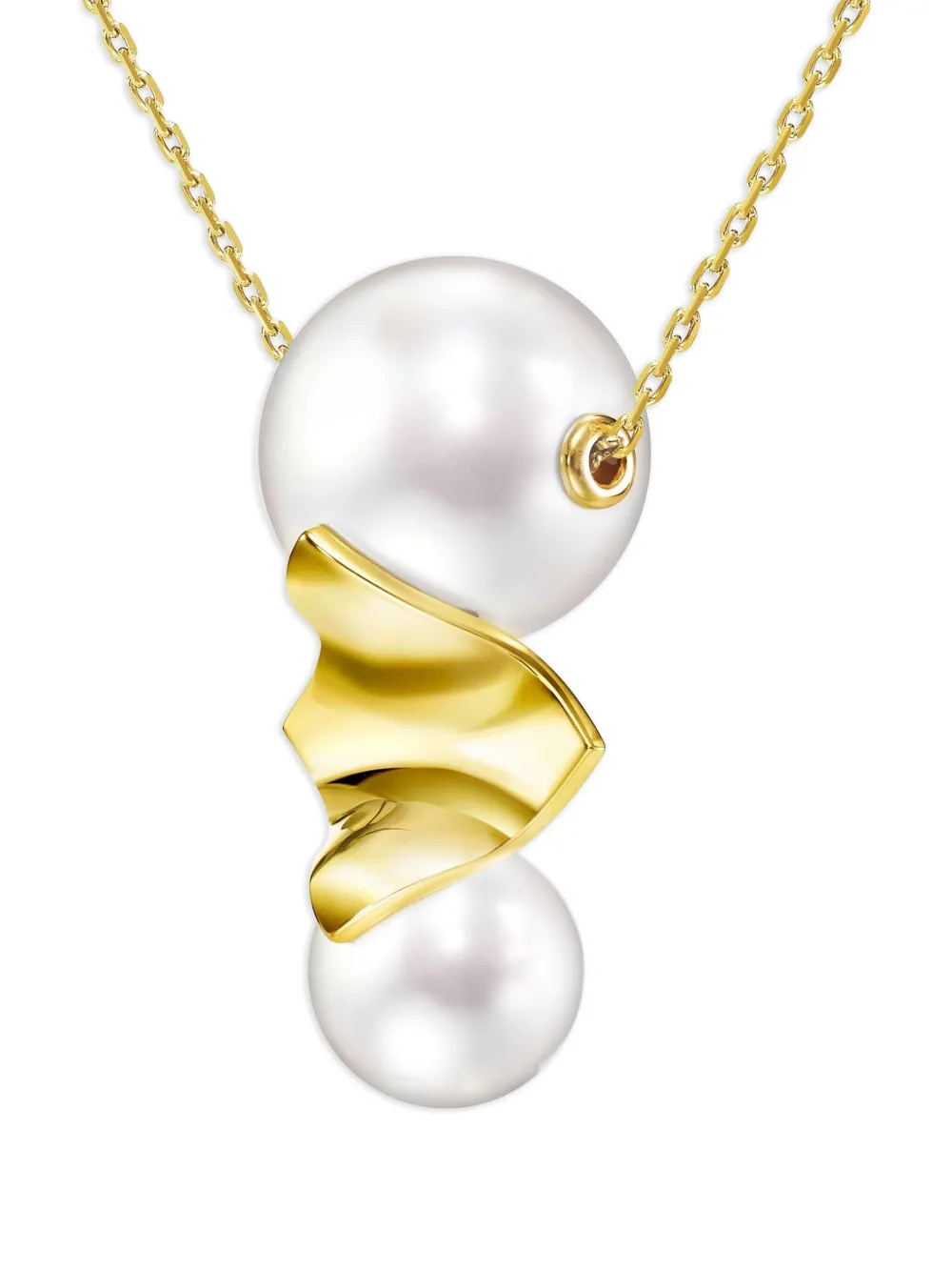  Tasaki Pendente M/g Tasaki Square Leaf In Oro Giallo 18 Carati 