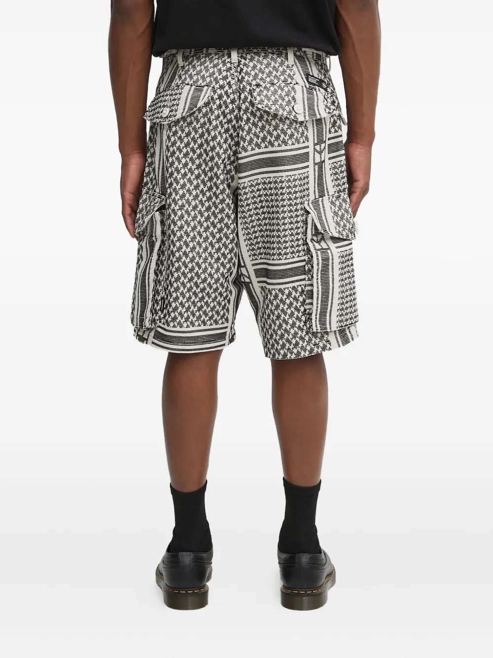Neighborhood Cargo shorts met patroon Wit