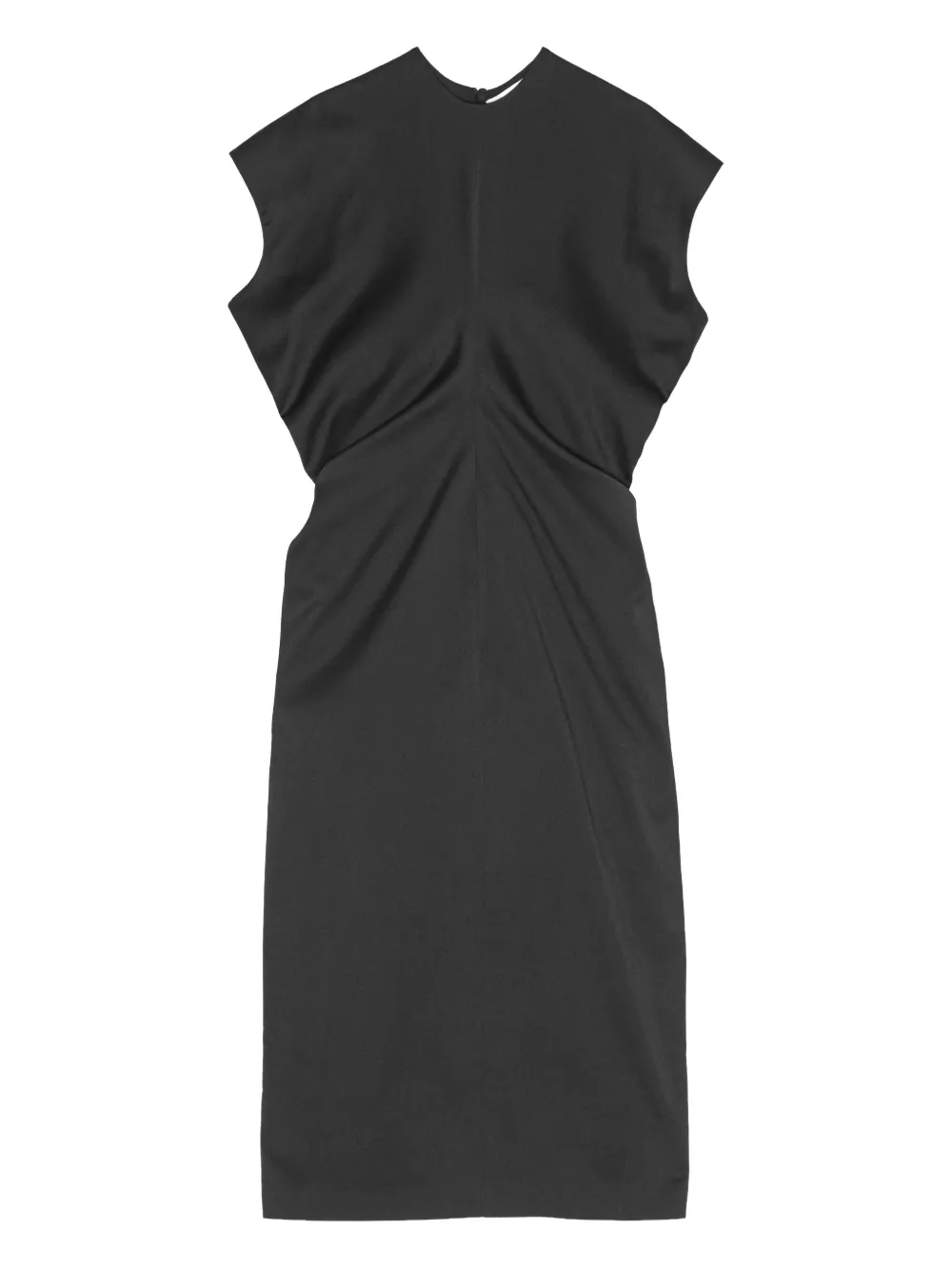 REMAIN gathered-shoulder midi dress | Black | Image 1