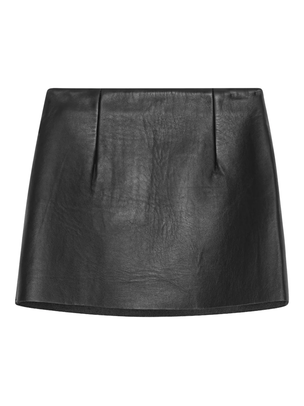 Remain Birger Christensen Zip-front Leather Mini Skirt In Black