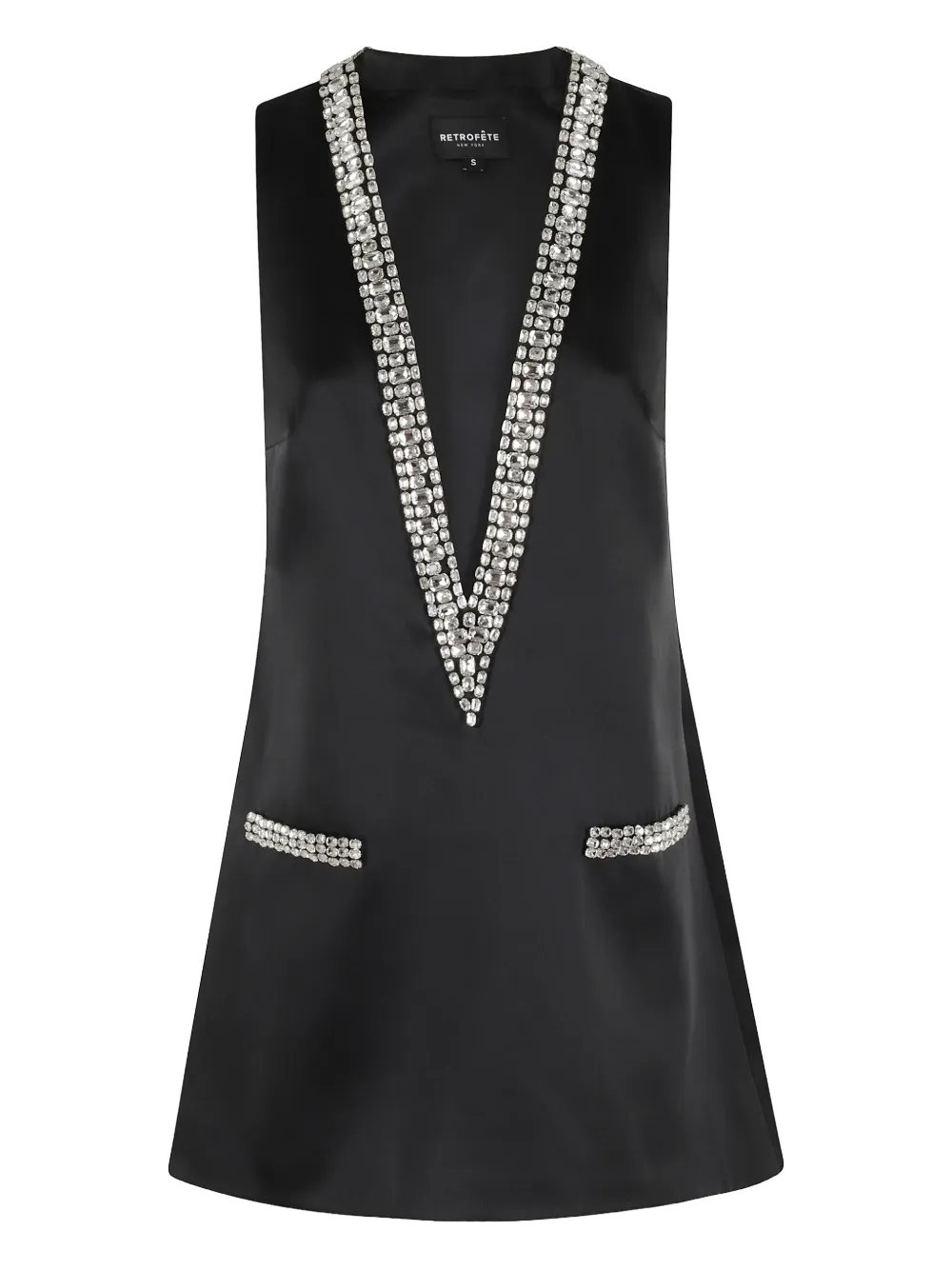 Retroféte Nancie Embellished Mini Dress In Black