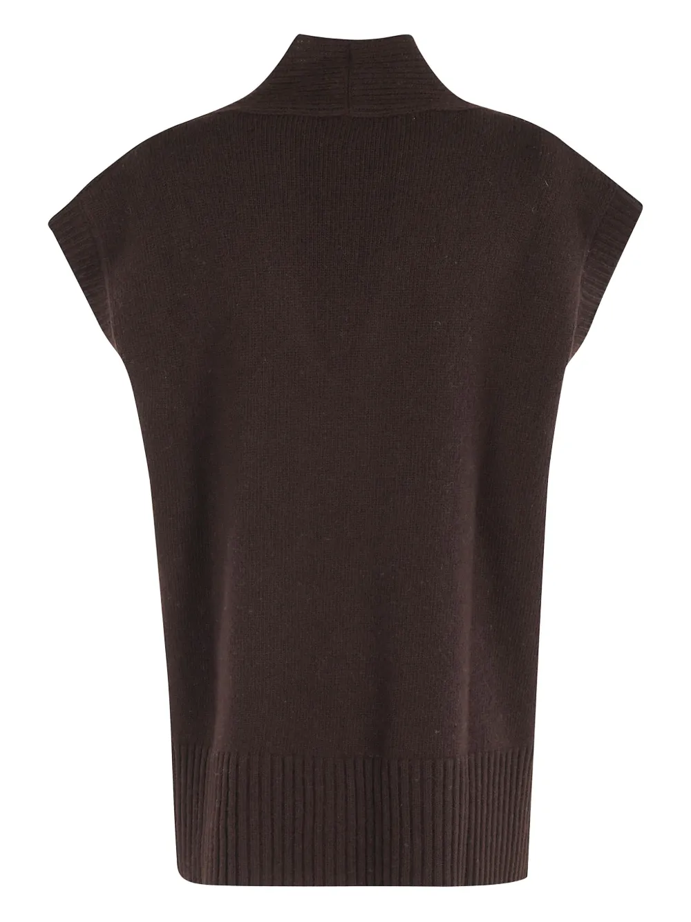Roberto Collina V-neck Sleeveless Sweater In Brown