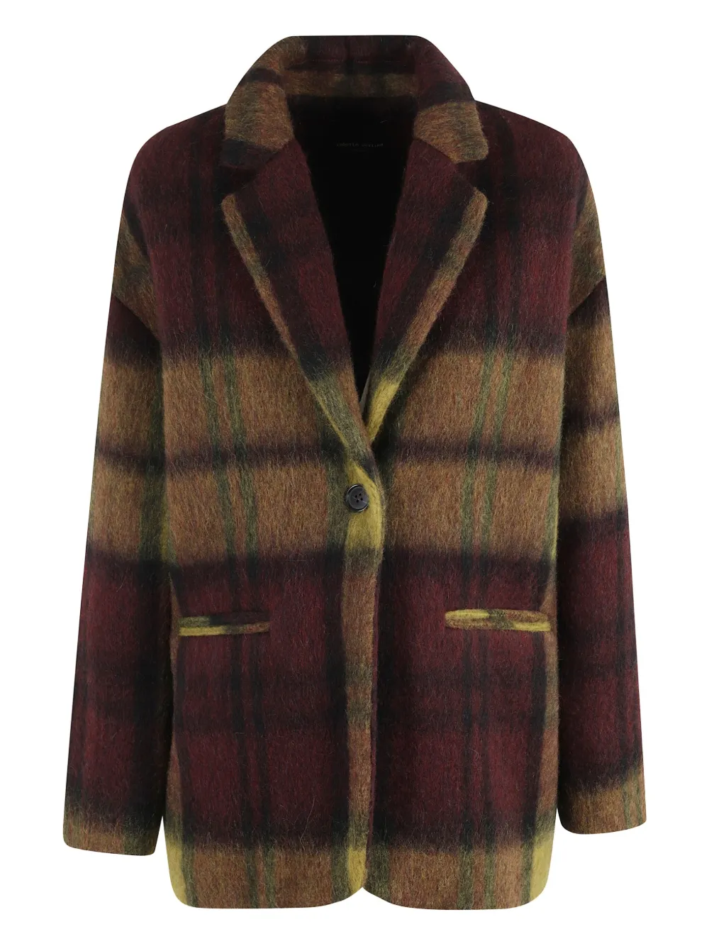 Roberto Collina checked wool-blend jacket | Red | Image 1