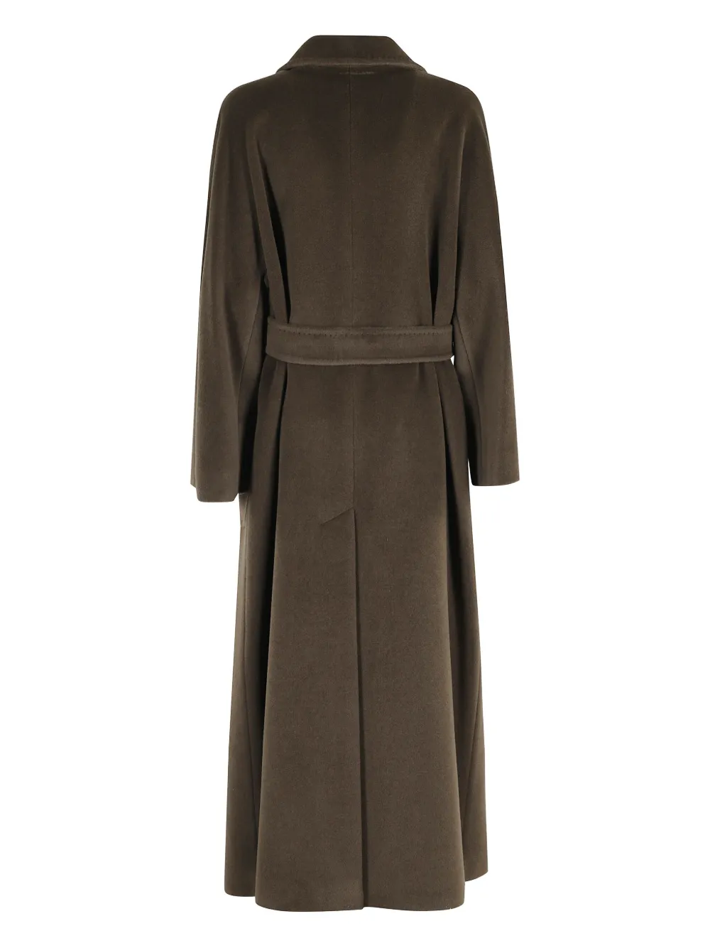 Tagliatore Mid-length Wool Coat With Reverse Cowl Neckline In Green