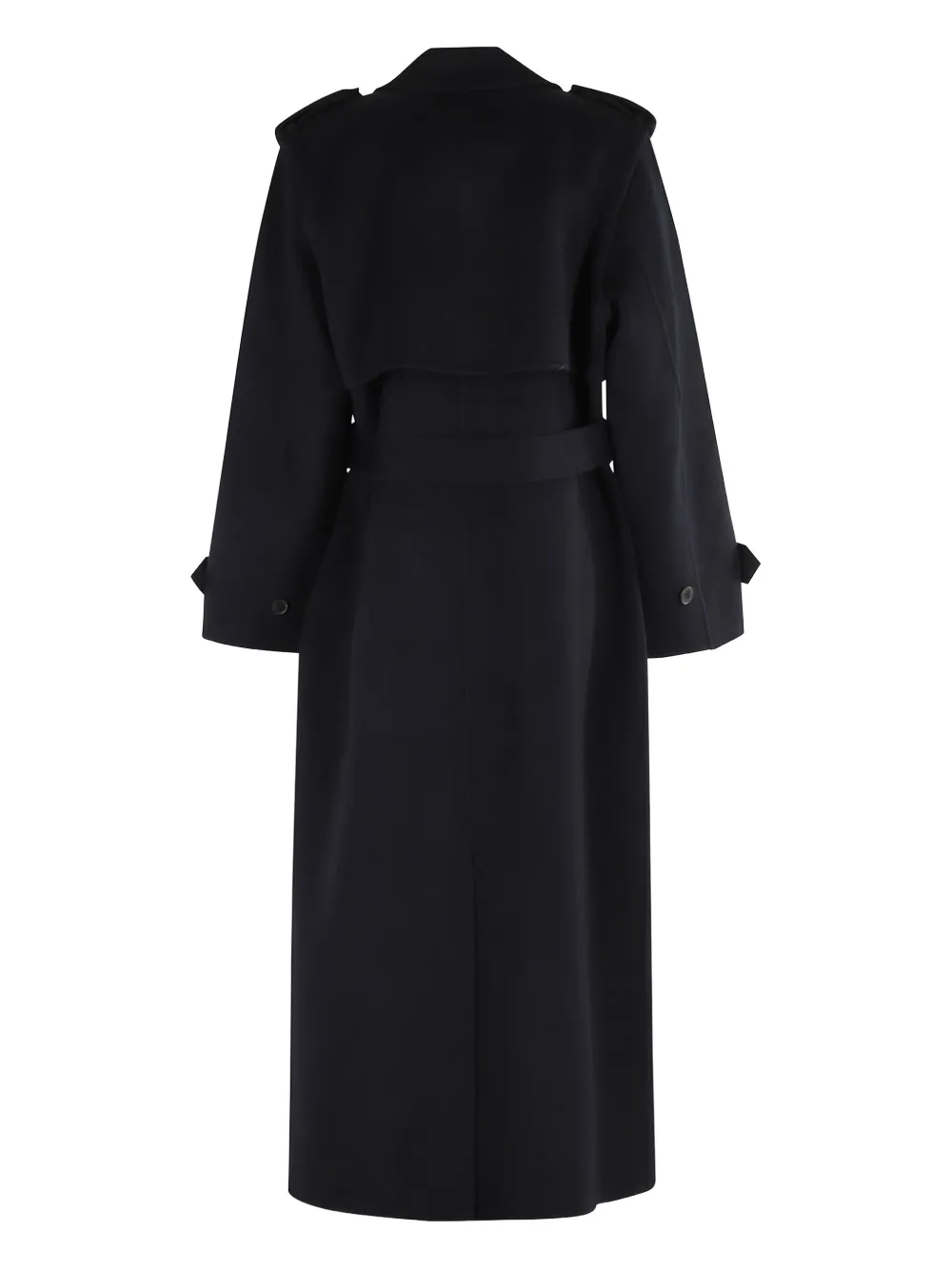 Ivy & Oak Wool Double-breasted Trench Coat In Black