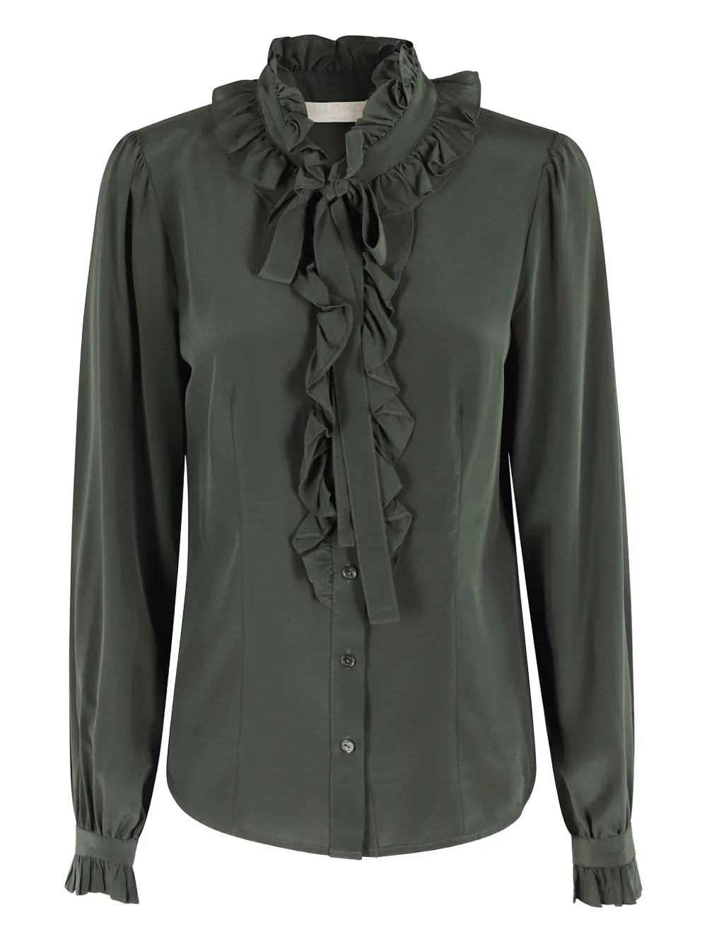 Ulla Johnson Long-sleeved Button-front Shirt In Green