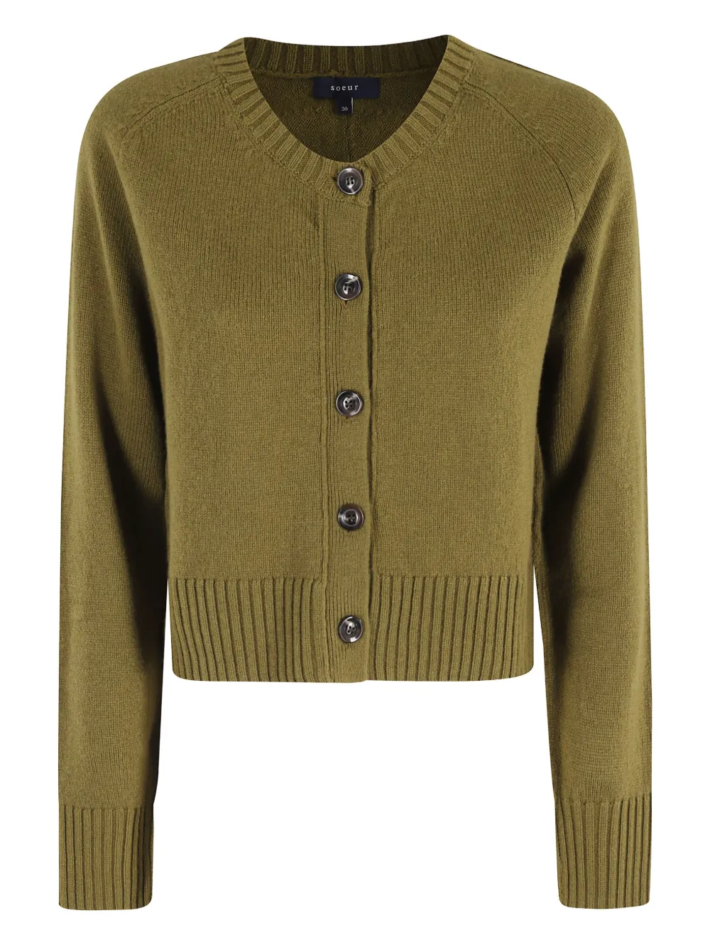 Soeur Buttoned Cardigan In Green