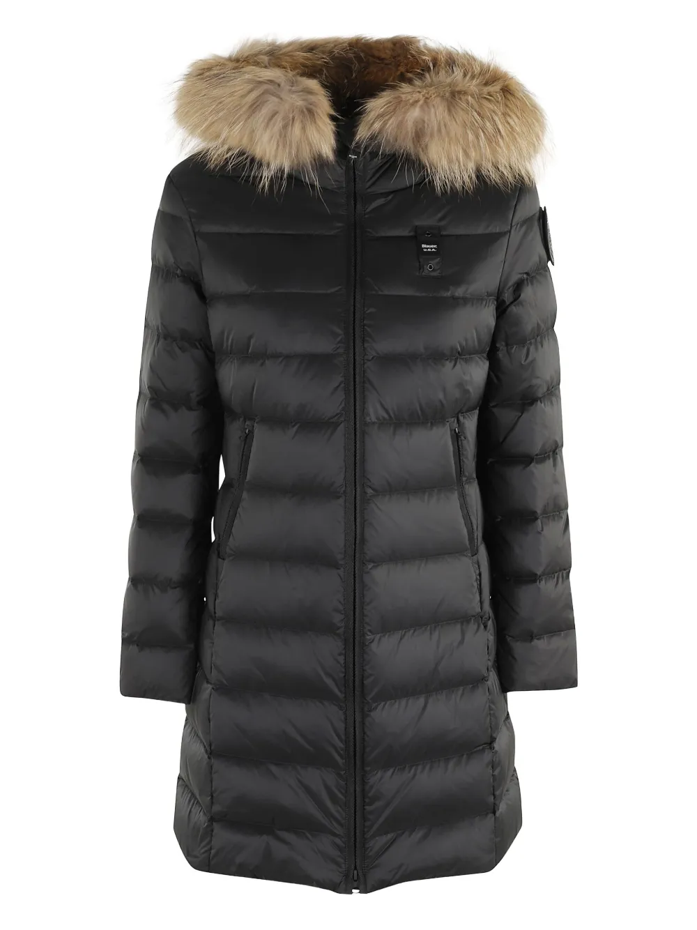 Blauer Faux-fur Trimmed Quilted Jacket In Black