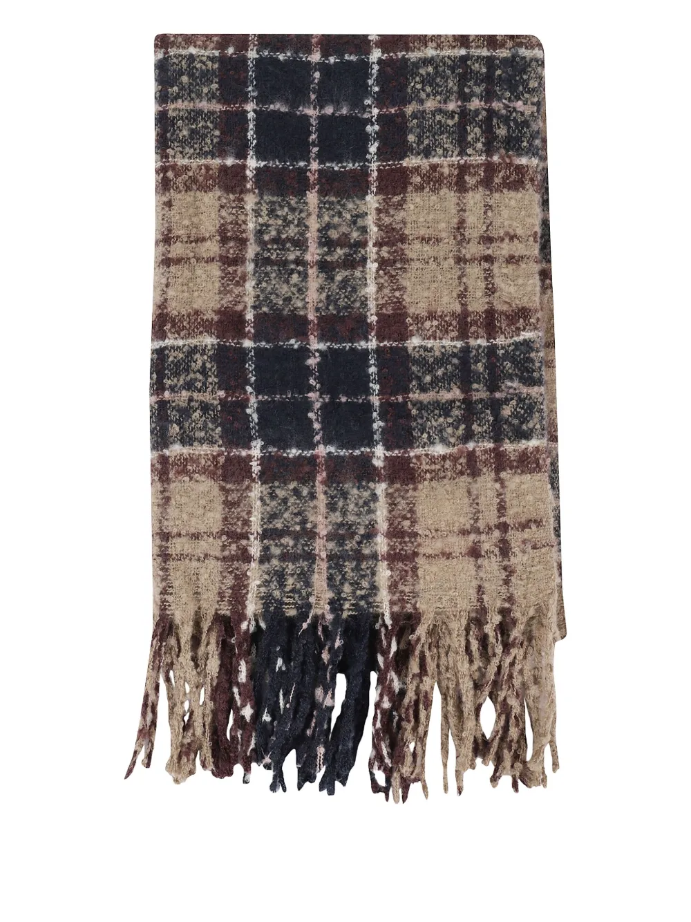 Barbour Pompom-detail Tartan-scarf Beanie Set In Neutral