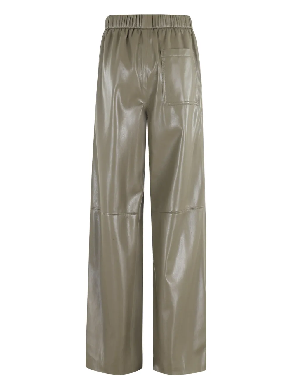 Isabelle Blanche elastic-waist leather trousers - Groen