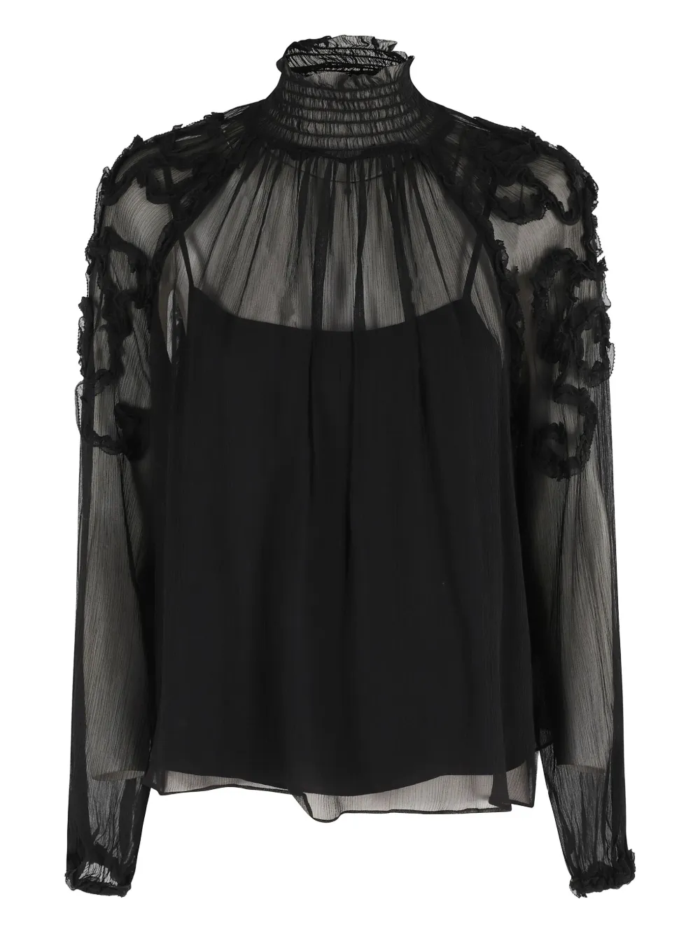 Ulla Johnson ruffled high-neck blouse | Black | Image 1