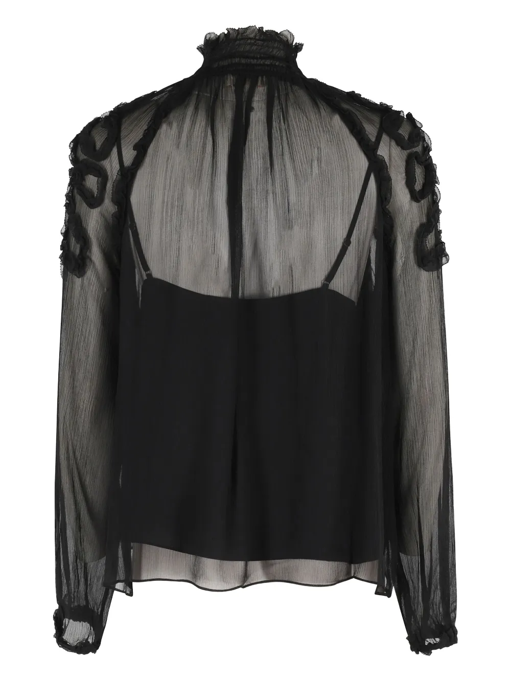 Ulla Johnson ruffled high-neck blouse - Zwart