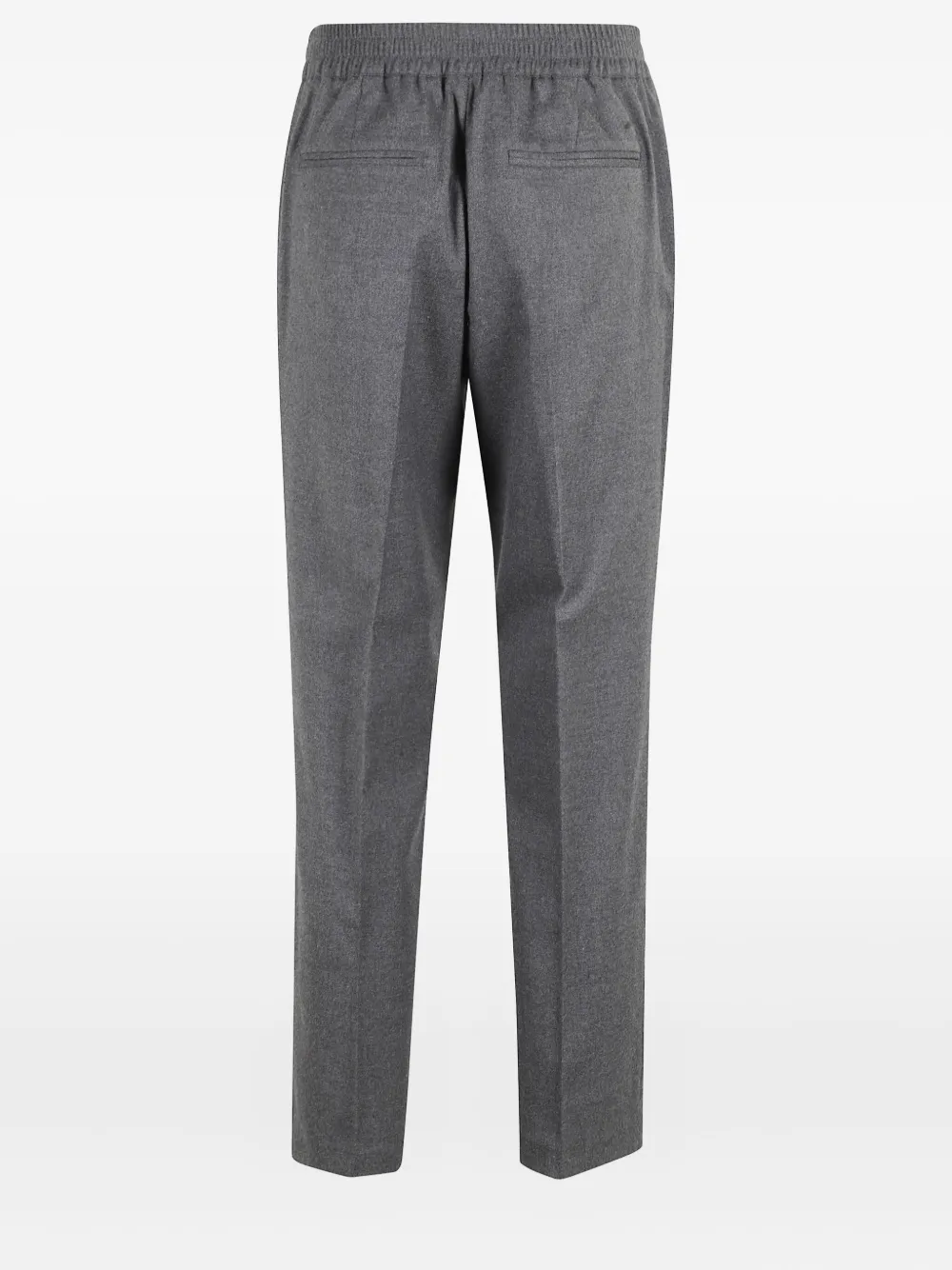 Seventy Tailored Cropped Trousers With Elasticated Waist In Black