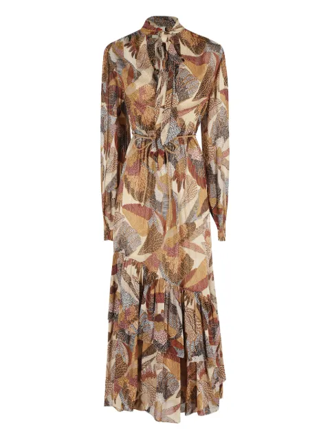 FARM Rio macaws-print ruffled maxi dress
