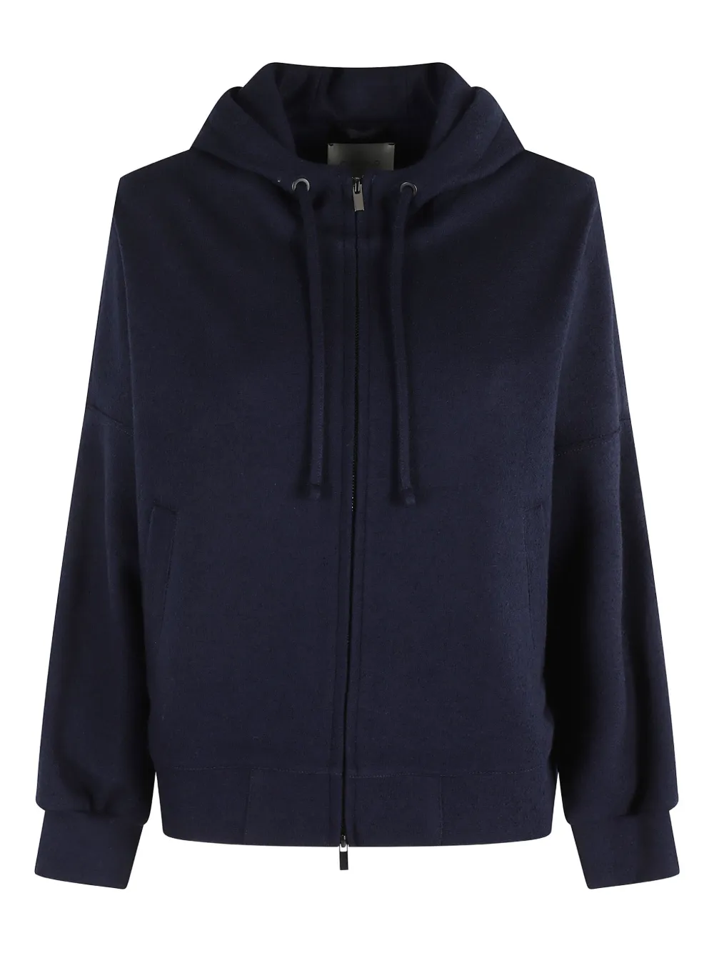 Circolo 1901 Drawstring Zip-up Hoodie In Blue