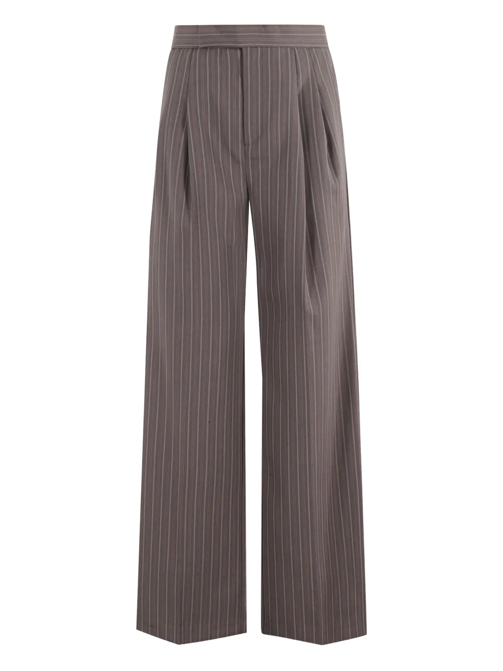 Isabelle Blanche striped straight-leg trousers | Grey | Image 1