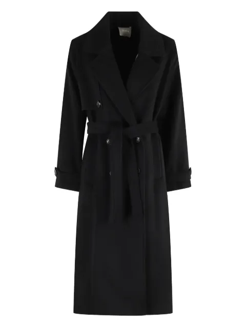 Kiltie belted double-breasted coat