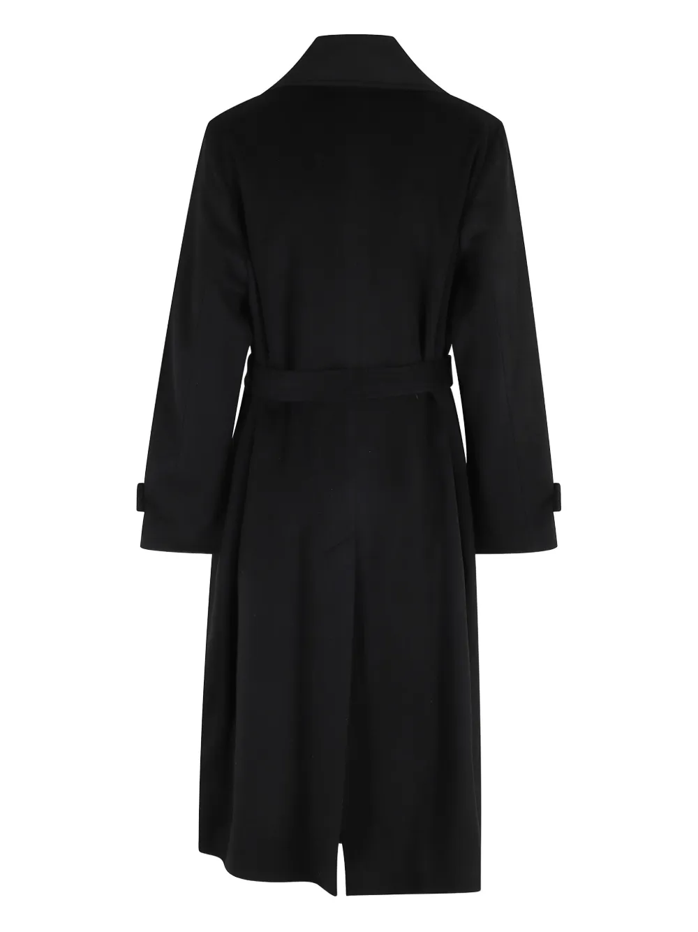 Kiltie Belted Double-breasted Coat In Black