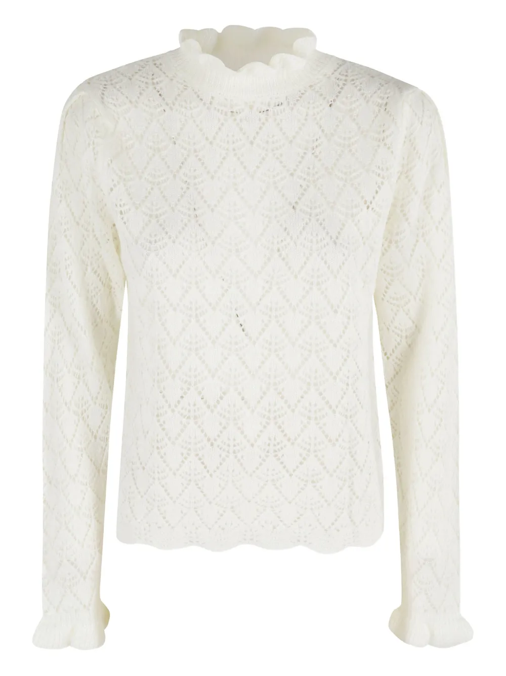 FARM Rio ruffled-collar top | Neutrals | Image 1