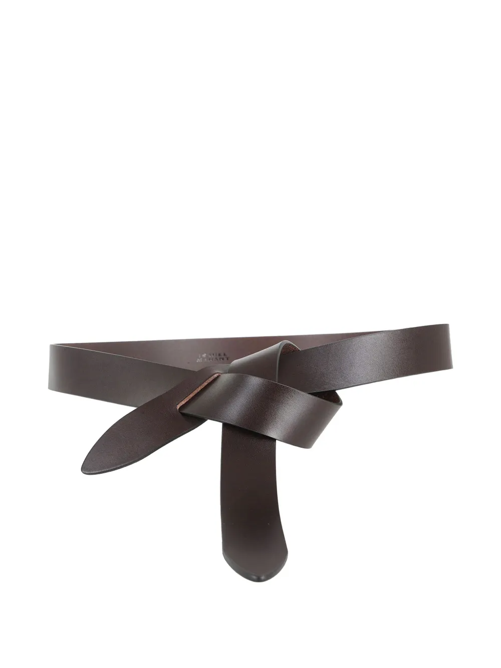 Isabel Marant Chocolate Leather Lecce Belt With Unique Knot Design In Gray