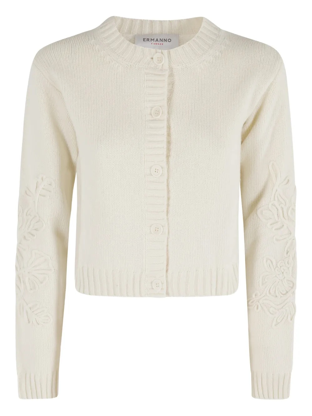 Ermanno Firenze Button Long-sleeved Sweater In Neutral