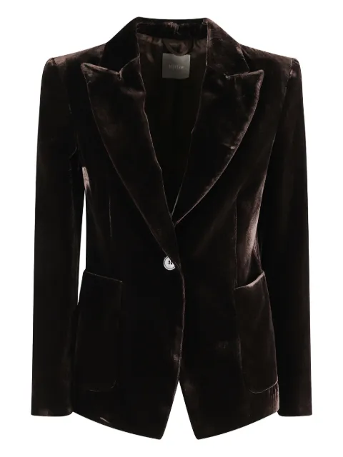 Kiltie velvet single-button blazer