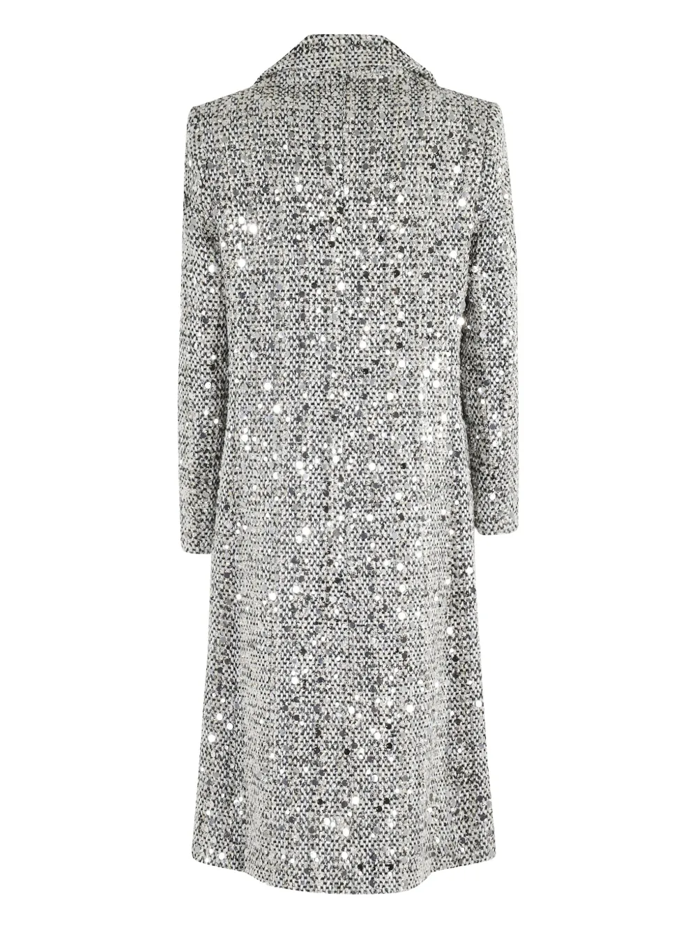 Ermanno Firenze Sequin-embellished Double-breasted Coat In Gray