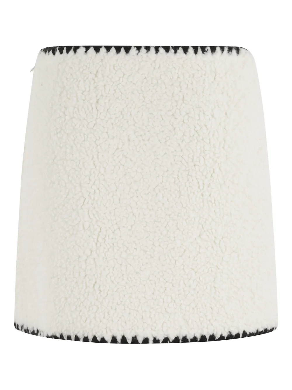ERMANNO FIRENZE teddy-fleece zip-detail skirt - Wit