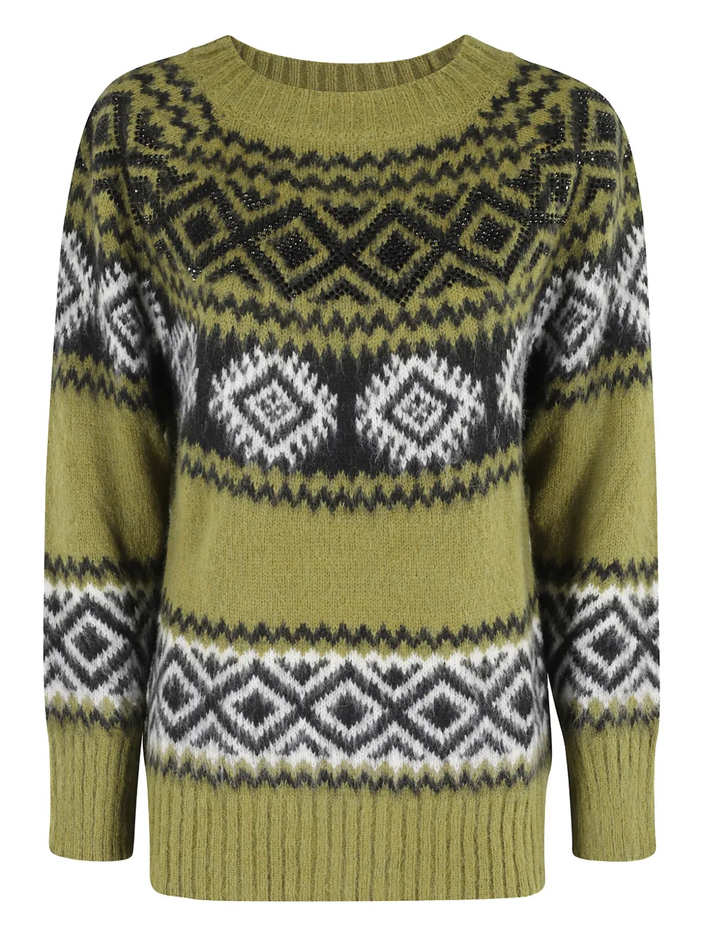ERMANNO FIRENZE  crew-neck fair-isle sweater | Green | Image 1