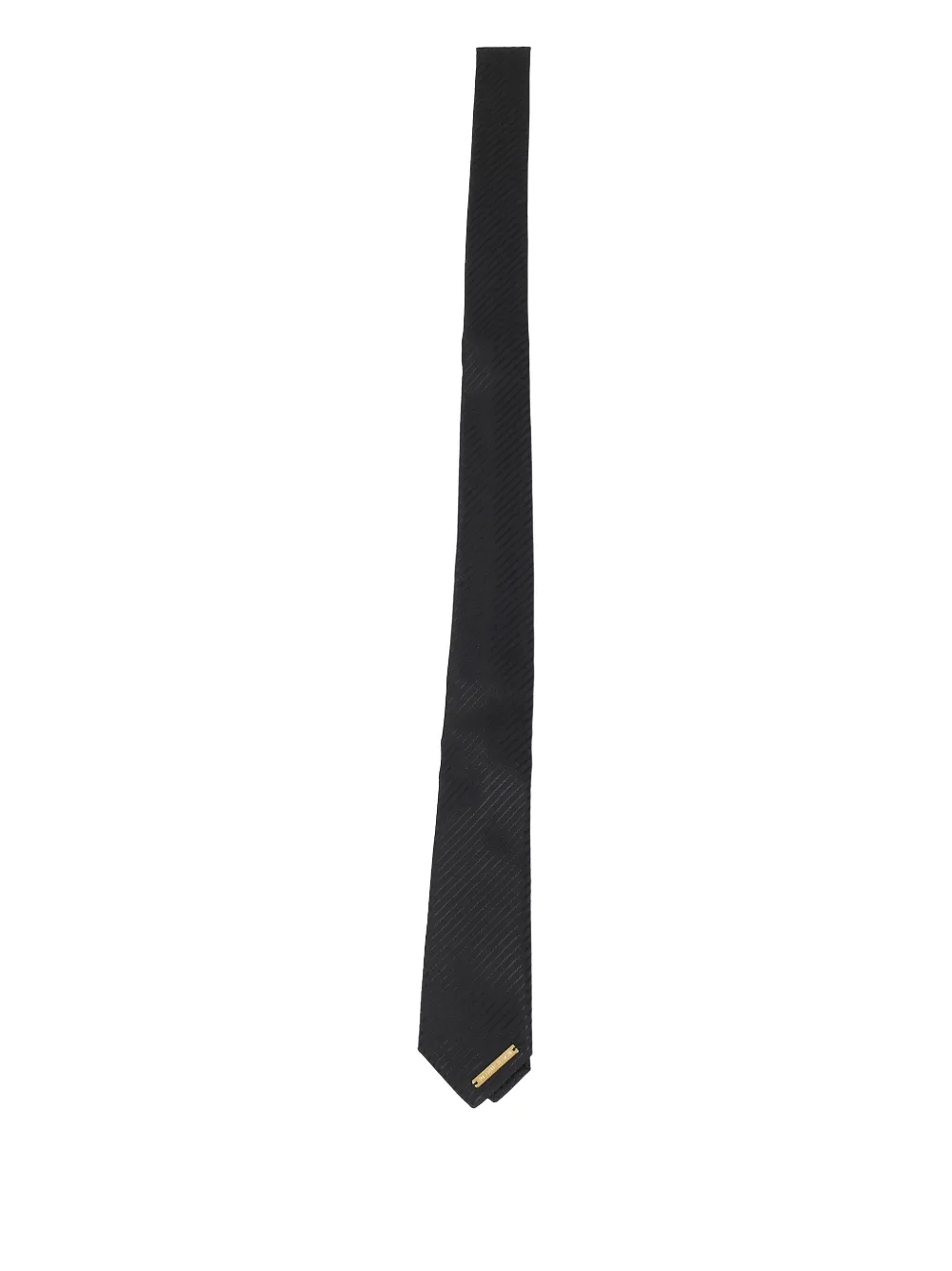 Elisabetta Franchi textured logo-plaque tie | Black | Image 1
