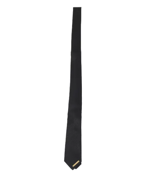 Elisabetta Franchi textured logo-plaque tie