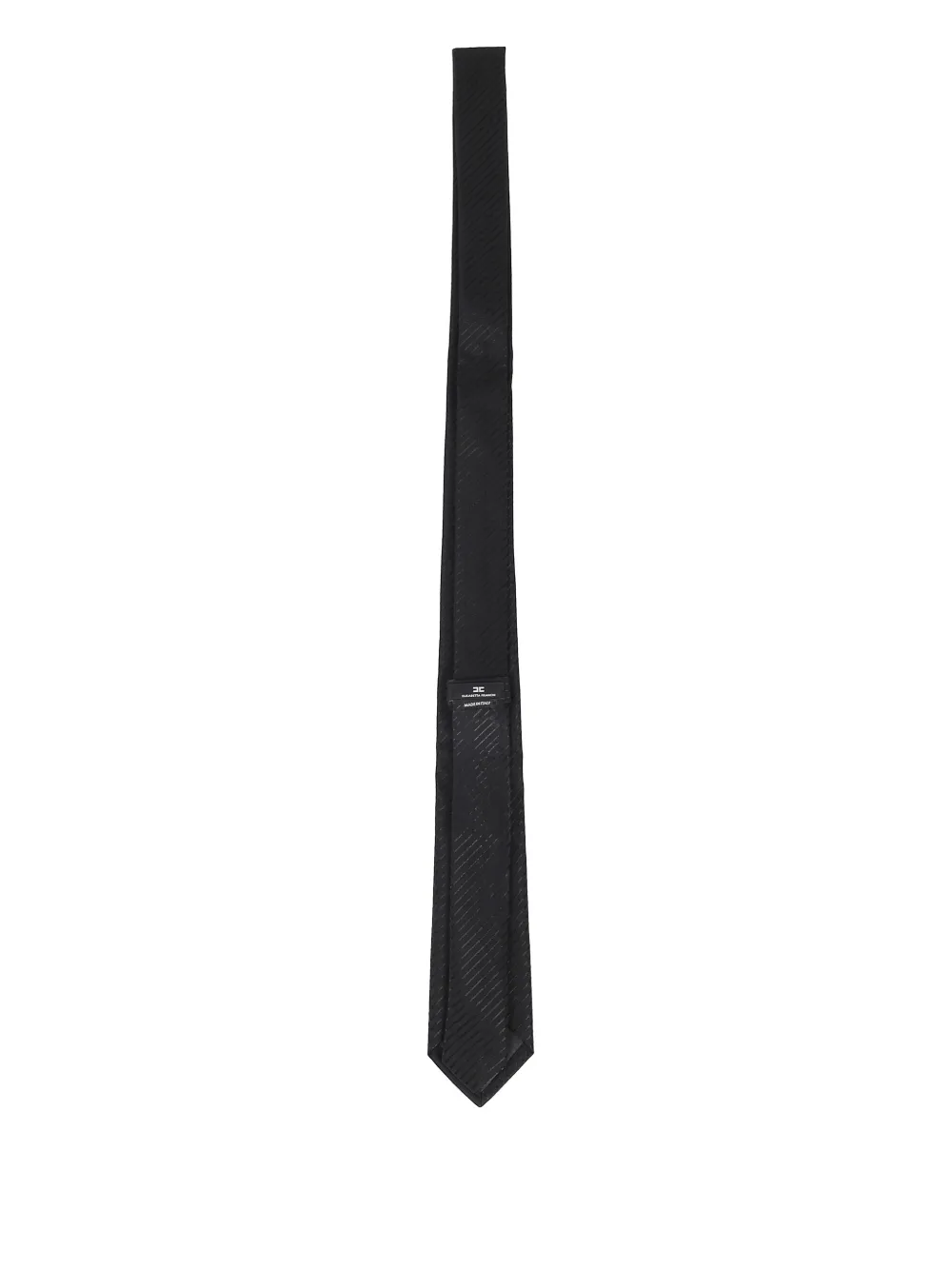 Elisabetta Franchi textured logo-plaque tie - Zwart