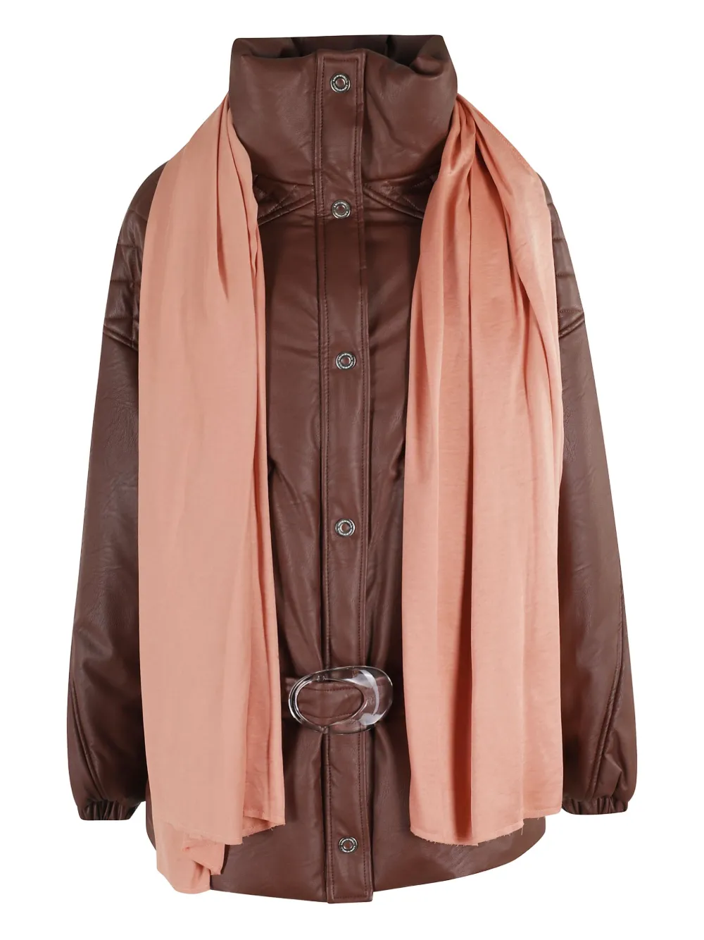 MARBELL quilted belted jacket - Marrone