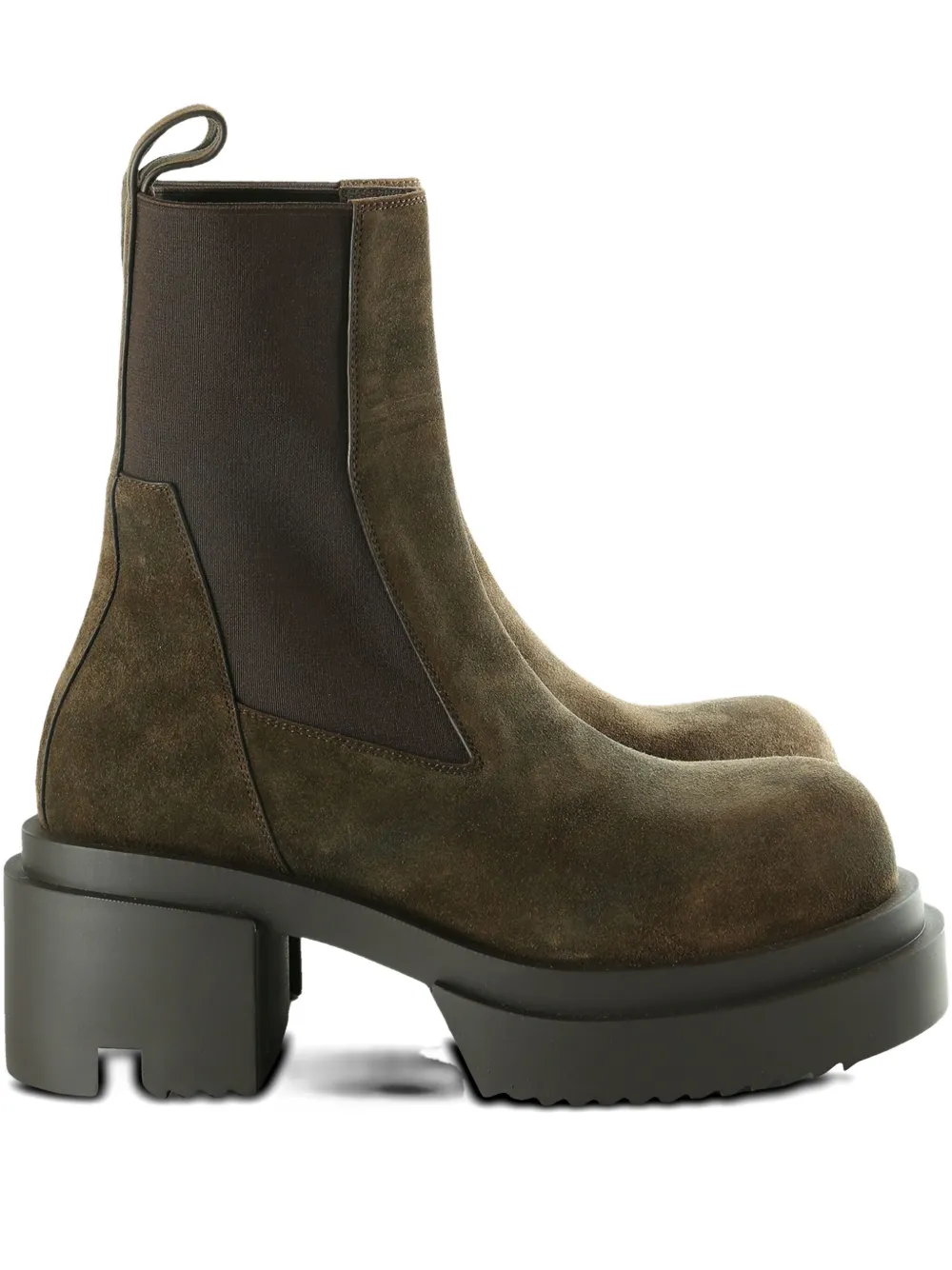 Rick Owens 70mm Beatle Bogun Platform Chelsea Boots In Green