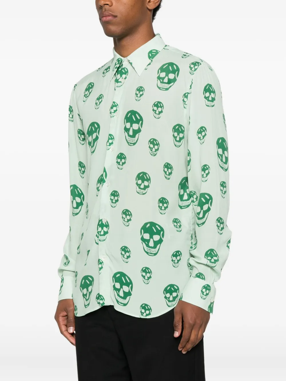 Alexander Mcqueen Graphic-print Shirt In Black