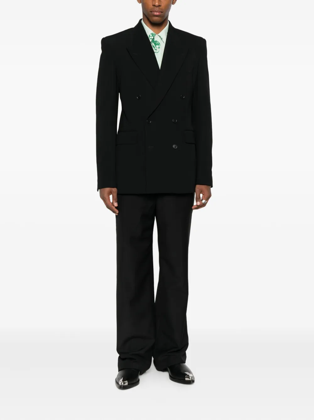 Alexander Mcqueen Graphic-print Shirt In Black